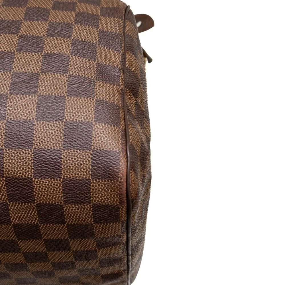 Louis Vuitton Speedy 30 Damier Ebene‎ Brown Handbag Boston Bag 2014 Made in USA